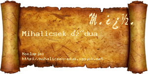 Mihalicsek Édua névjegykártya